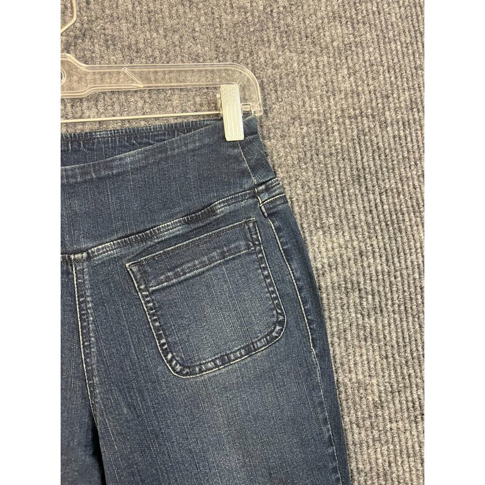 Belle Kim Gravel Jeans Womens 2 Petite 2P Baby Boot Cut Blue Dark Wash Mid Rise - Picture 4 of 12